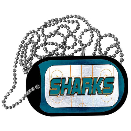 SHARKS Graphic Metal Novelty Dog Tag Necklace DT-14679 2" x 1" Dog Tag (DT)