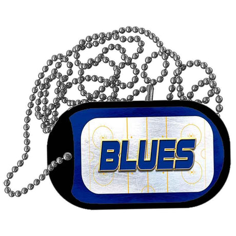 BLUES Graphic Metal Novelty Dog Tag Necklace DT-14681 2" x 1" Dog Tag (DT)