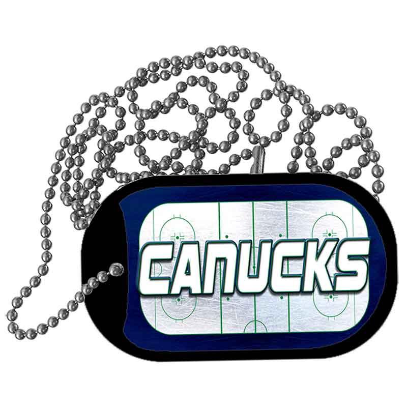 CANUCKS Graphic Metal Novelty Dog Tag Necklace DT-14685 2" x 1" Dog Tag (DT)