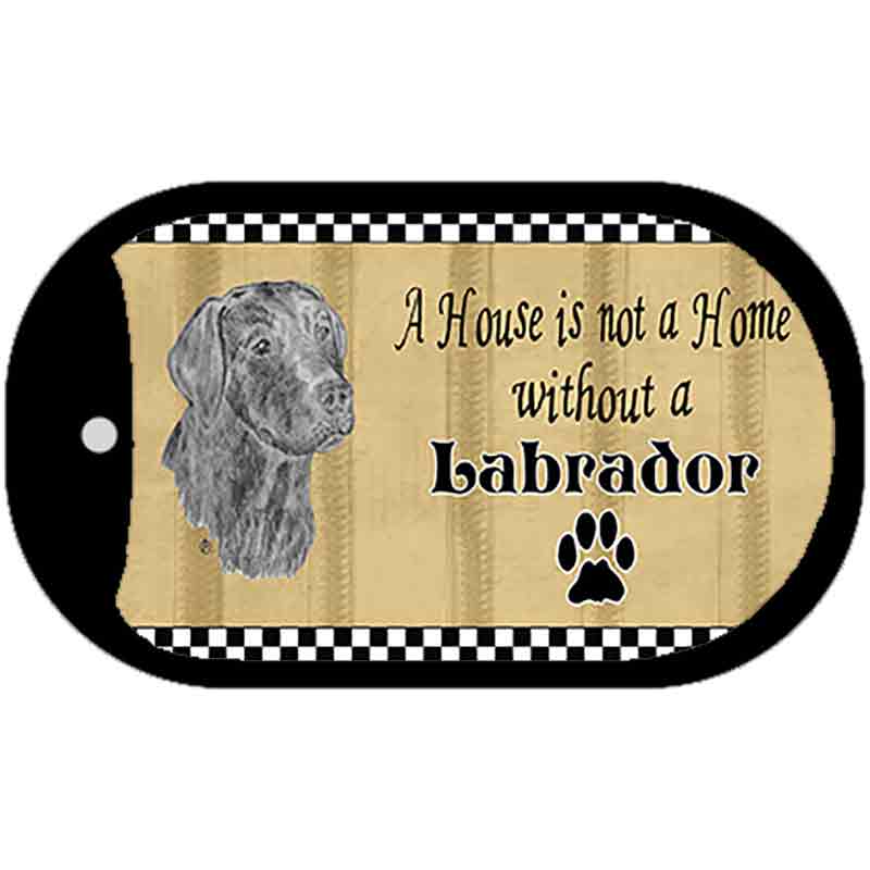 Labrador Pencil Sketch Novelty Metal Dog Tag Necklace DT-1702 2" x 1" Dog Tag (DT)