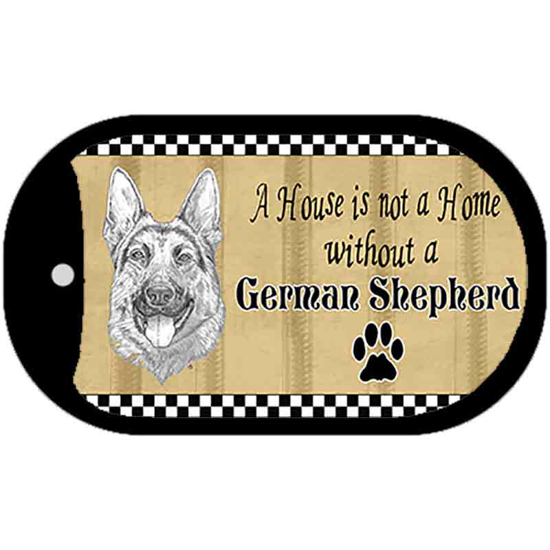 German Shepherd Pencil Sketch Novelty Metal Dog Tag Necklace DT-1703