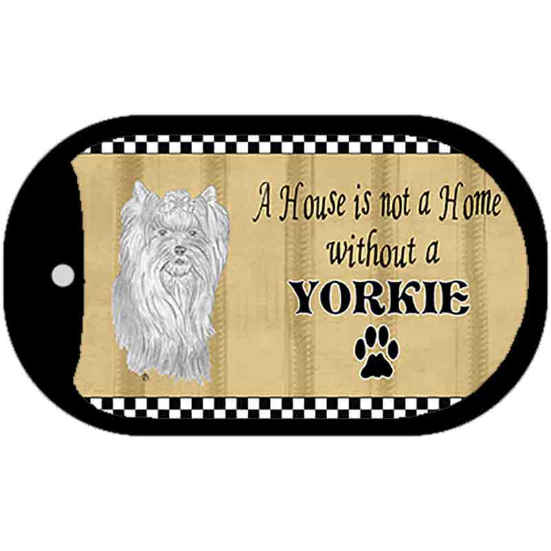 Yorkie Pencil Sketch Novelty Metal Dog Tag Necklace DT-1706 2" x 1" Dog Tag (DT)
