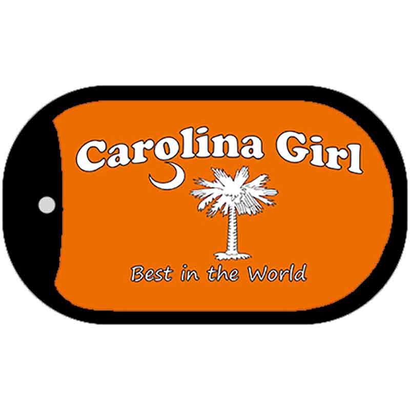 Carolina Girl Orange Novelty Metal Dog Tag Necklace DT-180 2" x 1" Dog Tag (DT)