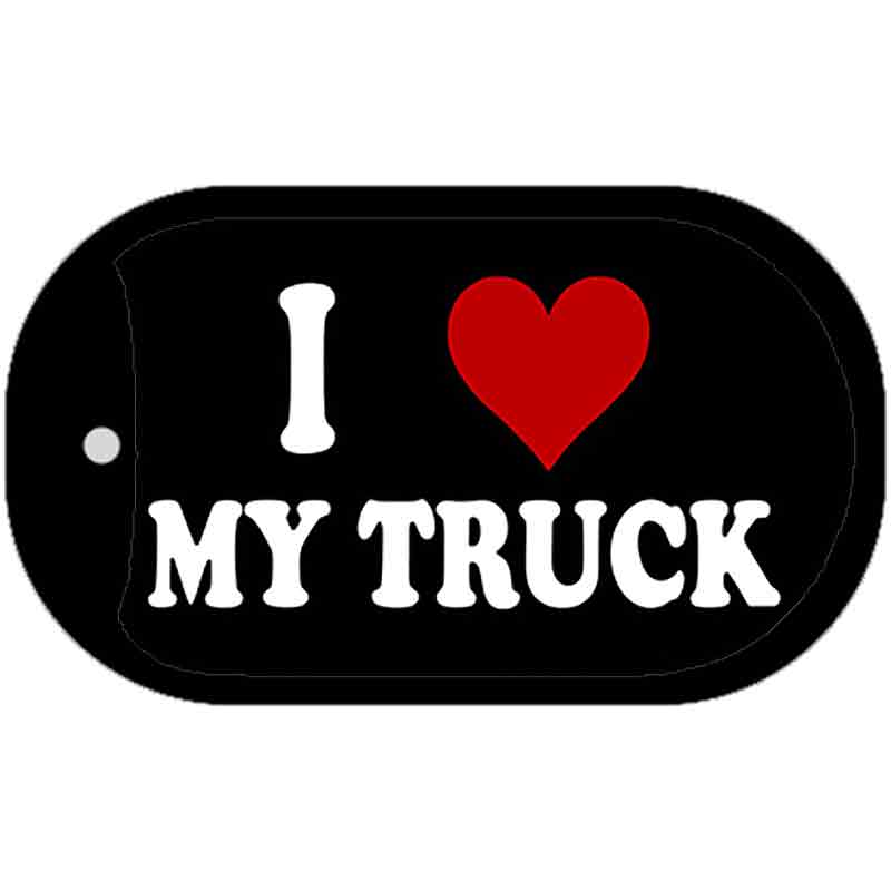 I Love My Truck Novelty Metal Dog Tag Necklace DT-191