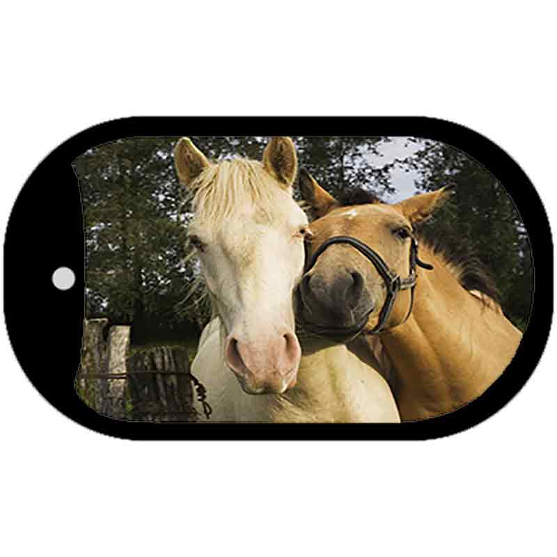 Horses Sweet On Each Other Novelty Metal Dog Tag Necklace DT-2024 2" x 1" Dog Tag (DT)
