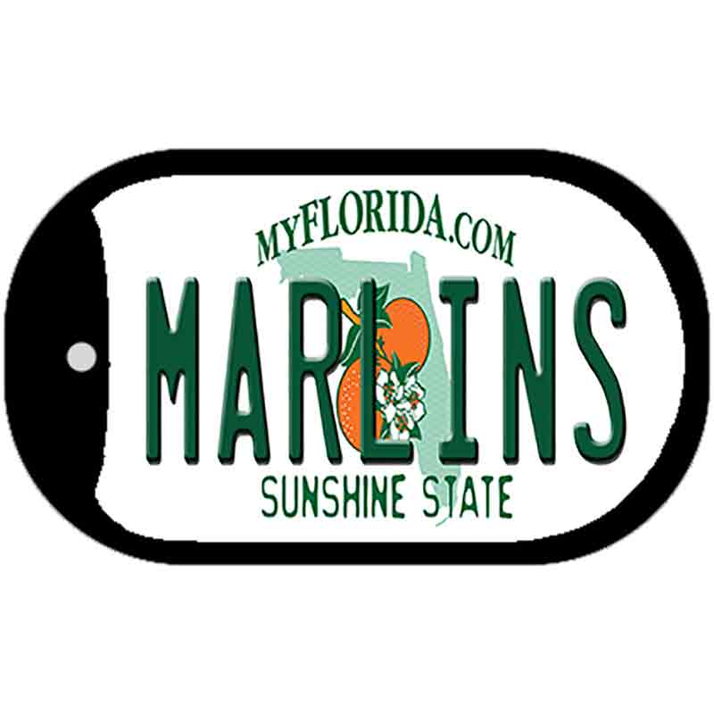 Marlins Florida Novelty Metal Dog Tag Necklace DT-2085 2" x 1" Dog Tag (DT)