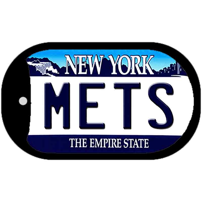 Mets New York Novelty Metal Dog Tag Necklace DT-2088 2" x 1" Dog Tag (DT)