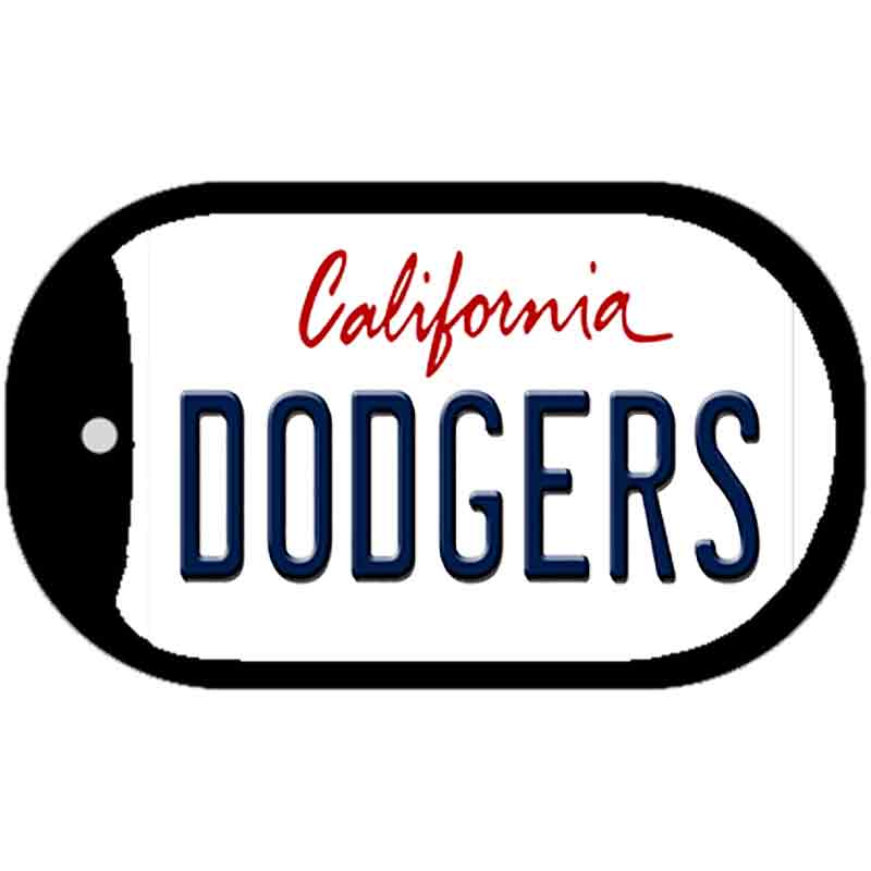 Dodgers California Novelty Metal Dog Tag Necklace DT-2095 2" x 1" Dog Tag (DT)
