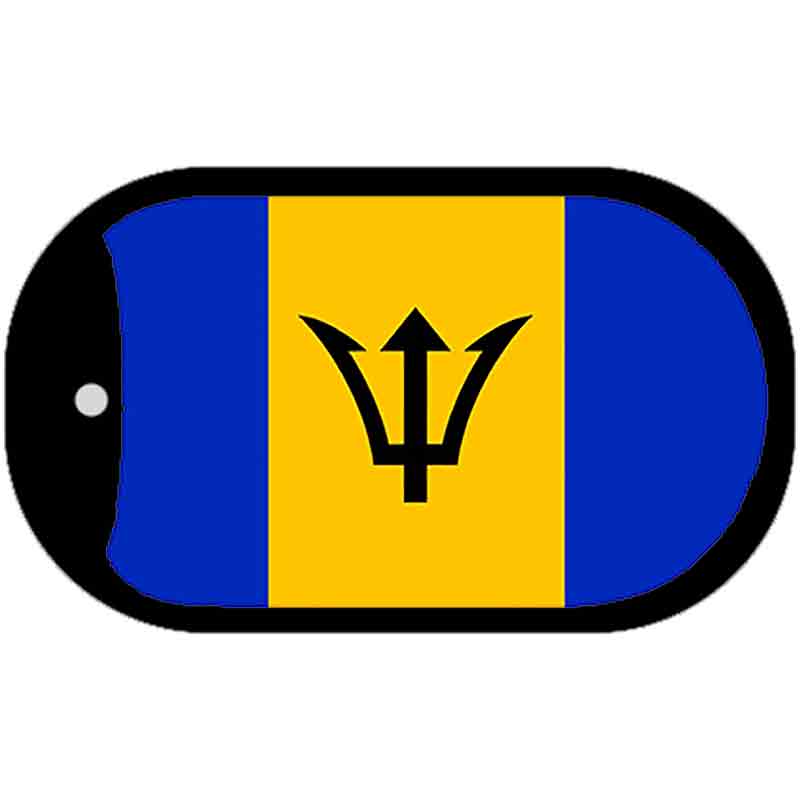 Barbados Flag Scroll Metal Novelty Dog Tag Necklace DT-2152