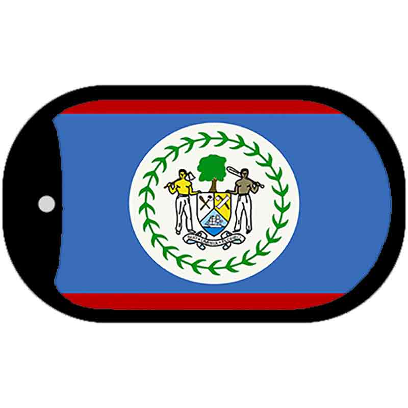 Belize Flag Scroll Metal Novelty Dog Tag Necklace DT-2153