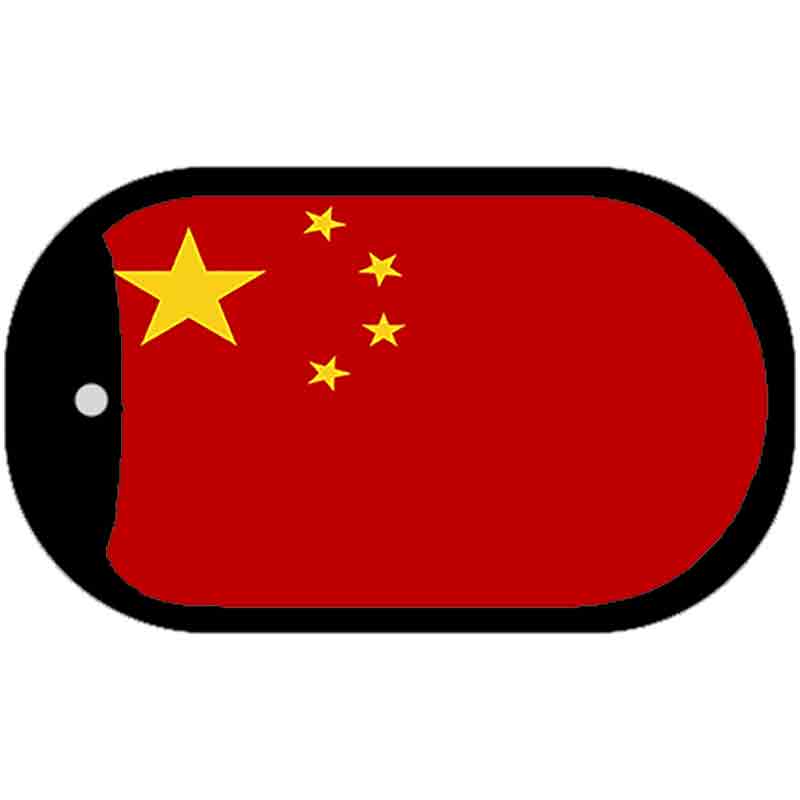 China Flag Scroll Metal Novelty Dog Tag Necklace DT-2154