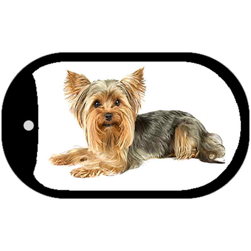 York Shire Terrier Novelty Metal Dog Tag Necklace DT-2181 2" x 1" Dog Tag (DT)
