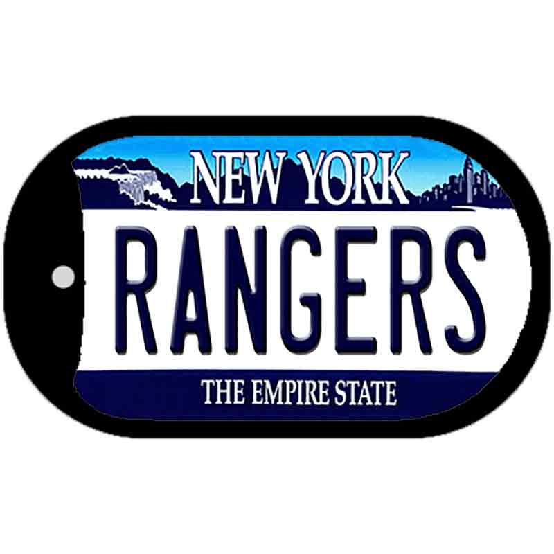 Rangers New York Novelty Metal Dog Tag Necklace DT-2296 2" x 1" Dog Tag (DT)