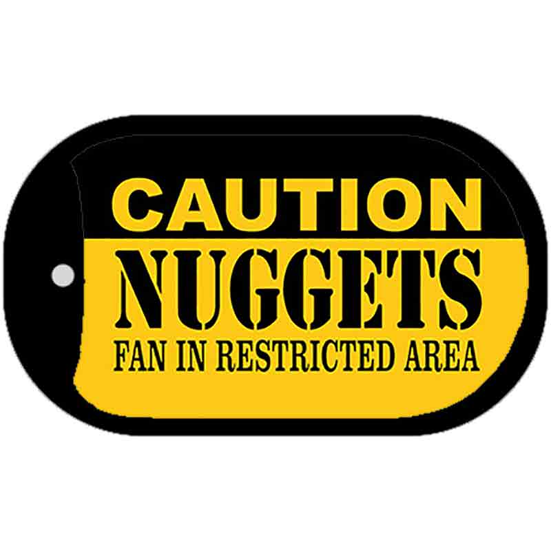 Caution Nuggets Fan Area Novelty Metal Dog Tag Necklace DT-2599