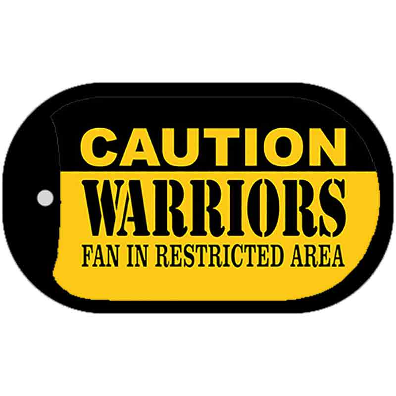 Caution Warriors Fan Area Novelty Metal Dog Tag Necklace DT-2601 2" x 1" Dog Tag (DT)