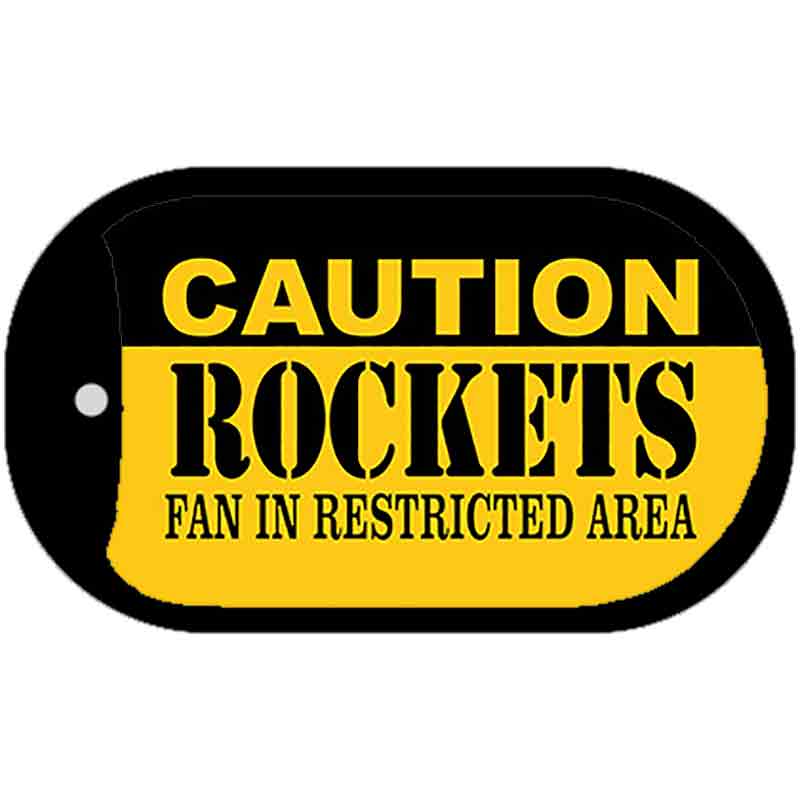 Caution Rockets Fan Area Novelty Metal Dog Tag Necklace DT-2602