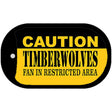 Caution Timberwolves Fan Area Novelty Metal Dog Tag Necklace DT-2609