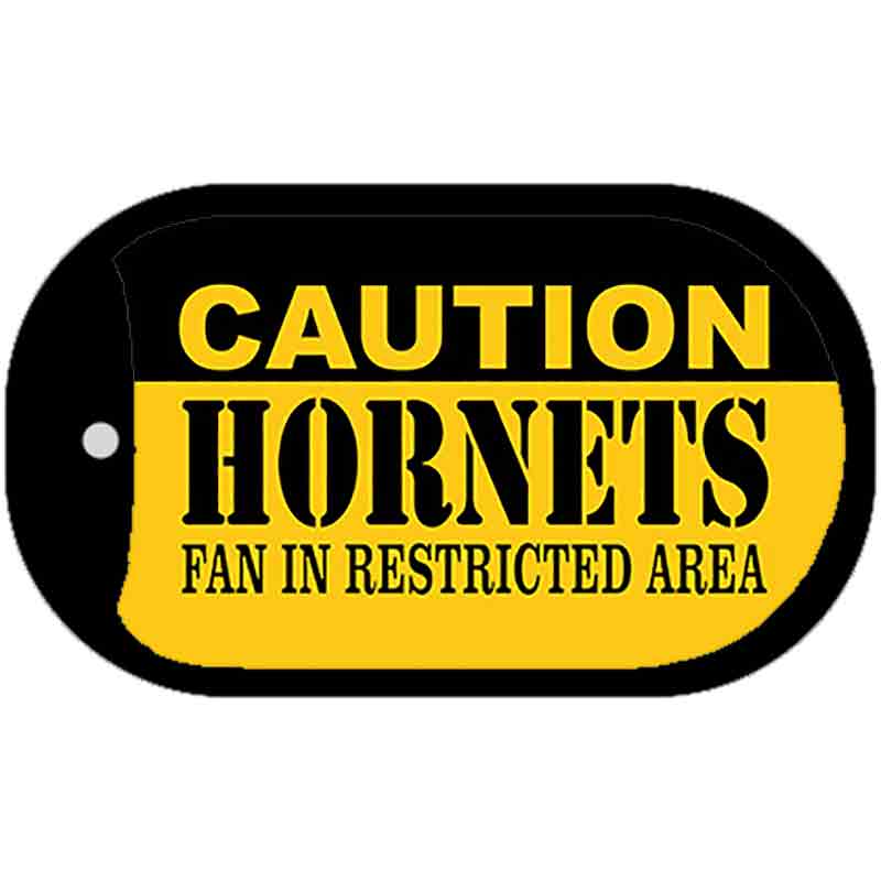 Caution Hornets Fan Area Novelty Metal Dog Tag Necklace DT-2611 2" x 1" Dog Tag (DT)