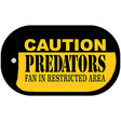Caution Predators Fan Area Novelty Metal Dog Tag Necklace DT-2679 2" x 1" Dog Tag (DT)