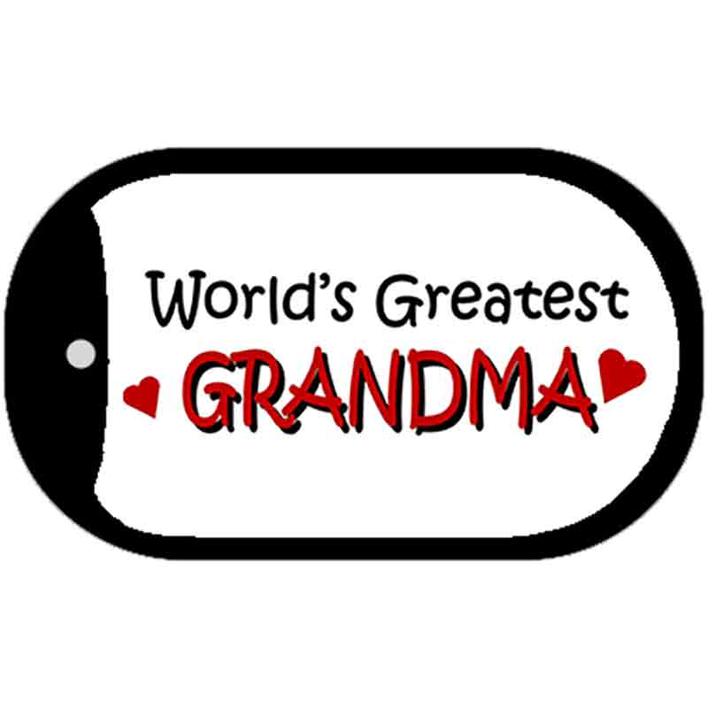 Worlds Greatest Grandma Novelty Metal Dog Tag Necklace DT-273 2" x 1" Dog Tag (DT)