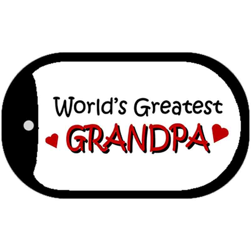 Worlds Greatest Grandpa Novelty Metal Dog Tag Necklace DT-274 2" x 1" Dog Tag (DT)