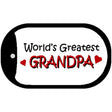 Worlds Greatest Grandpa Novelty Metal Dog Tag Necklace DT-274 2" x 1" Dog Tag (DT)