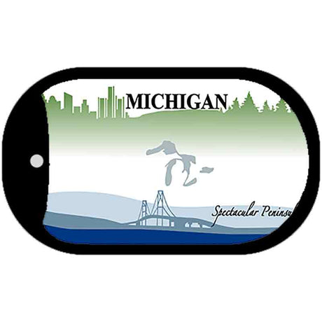 Michigan State Blank Novelty Metal Dog Tag Necklace DT-2803