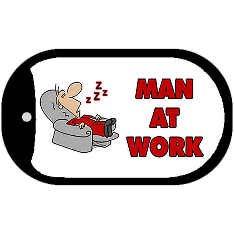 Man At Work Novelty Metal Dog Tag Necklace DT-2889 2" x 1" Dog Tag (DT)