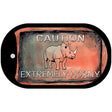 Caution Extremely Horny Novelty Metal Dog Tag Necklace DT-302 2" x 1" Dog Tag (DT)