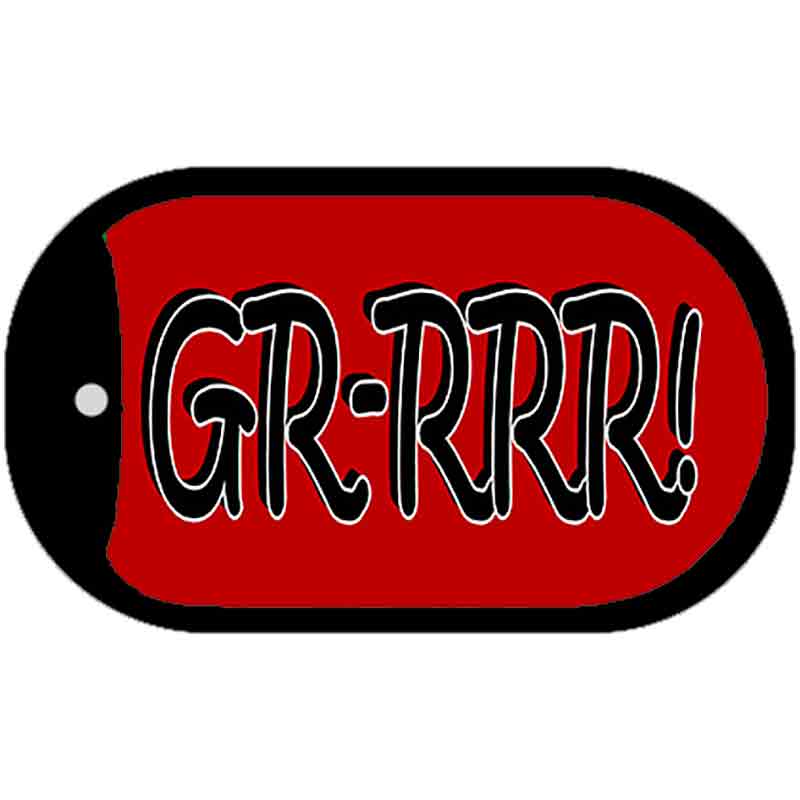 Grrrr Novelty Metal Dog Tag Necklace DT-342