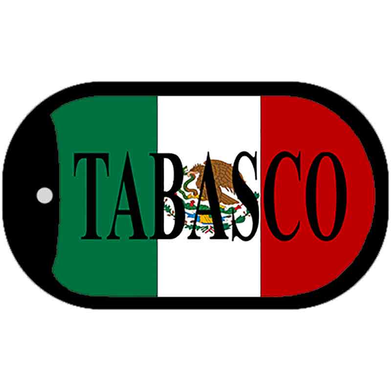 Tabasco Mexico Flag Metal Novelty Dog Tag Necklace DT-3435
