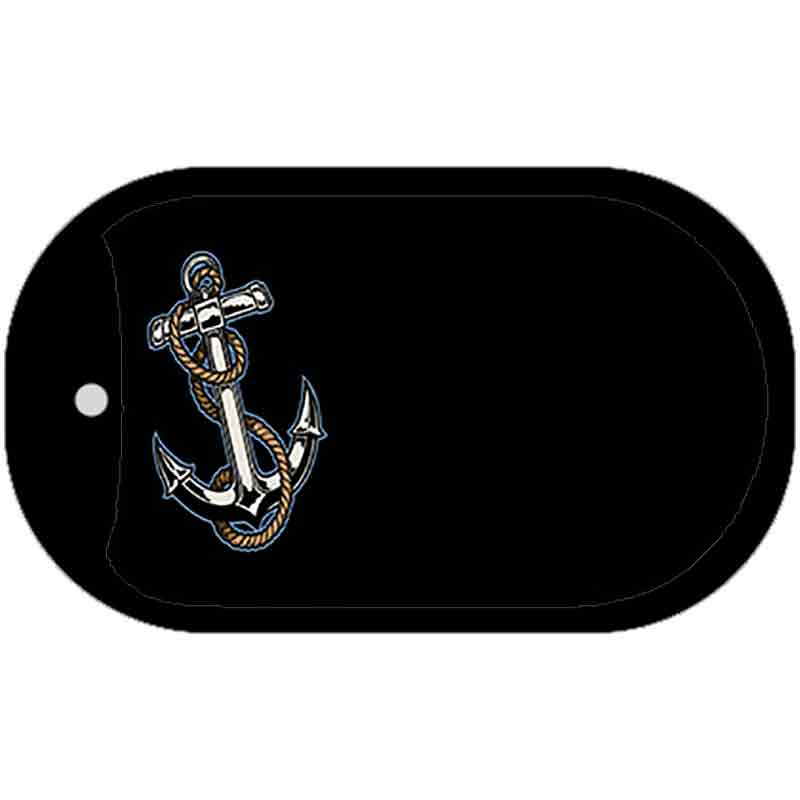 Anchor Offset Novelty Metal Dog Tag Necklace DT-3494 2" x 1" Dog Tag (DT)