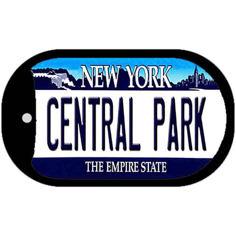Central Park New York Novelty Metal Dog Tag Necklace DT-3549 2" x 1" Dog Tag (DT)