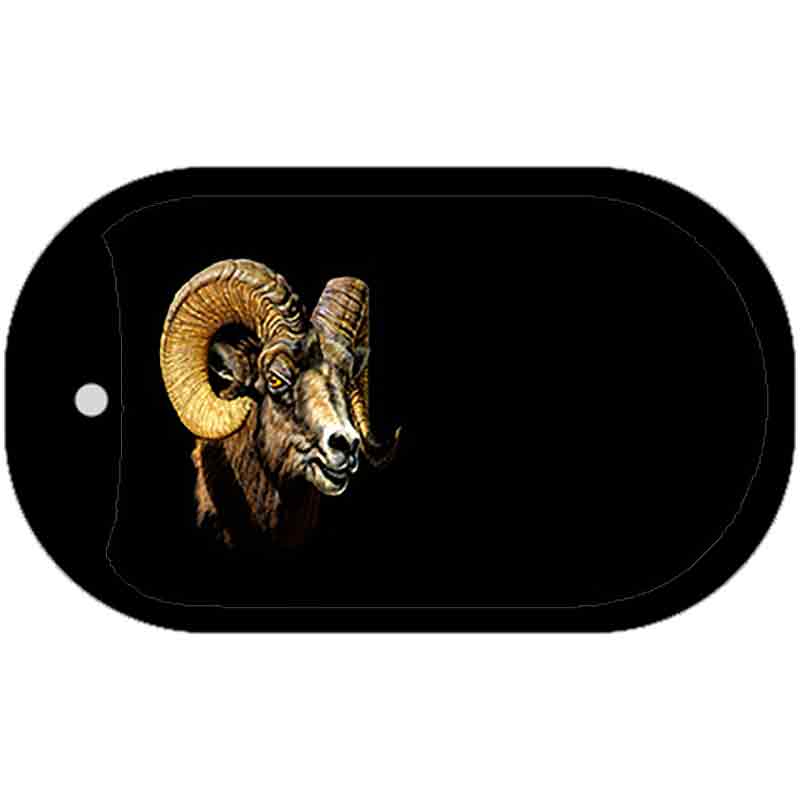 Big Horn Sheep Offset Novelty Metal Dog Tag Necklace DT-3769 2" x 1" Dog Tag (DT)