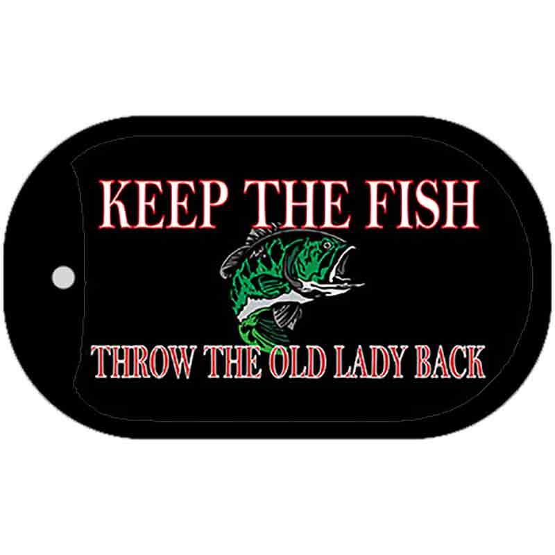 Keep the Fish Novelty Metal Dog Tag Necklace DT-377