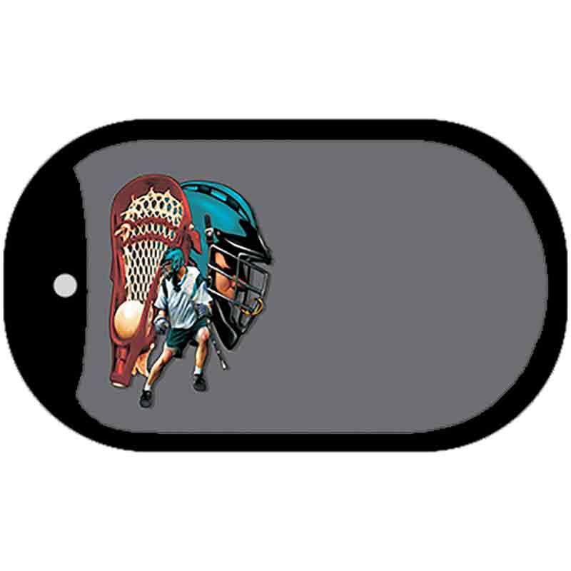 Lacrosse Offset Novelty Metal Dog Tag Necklace DT-3799