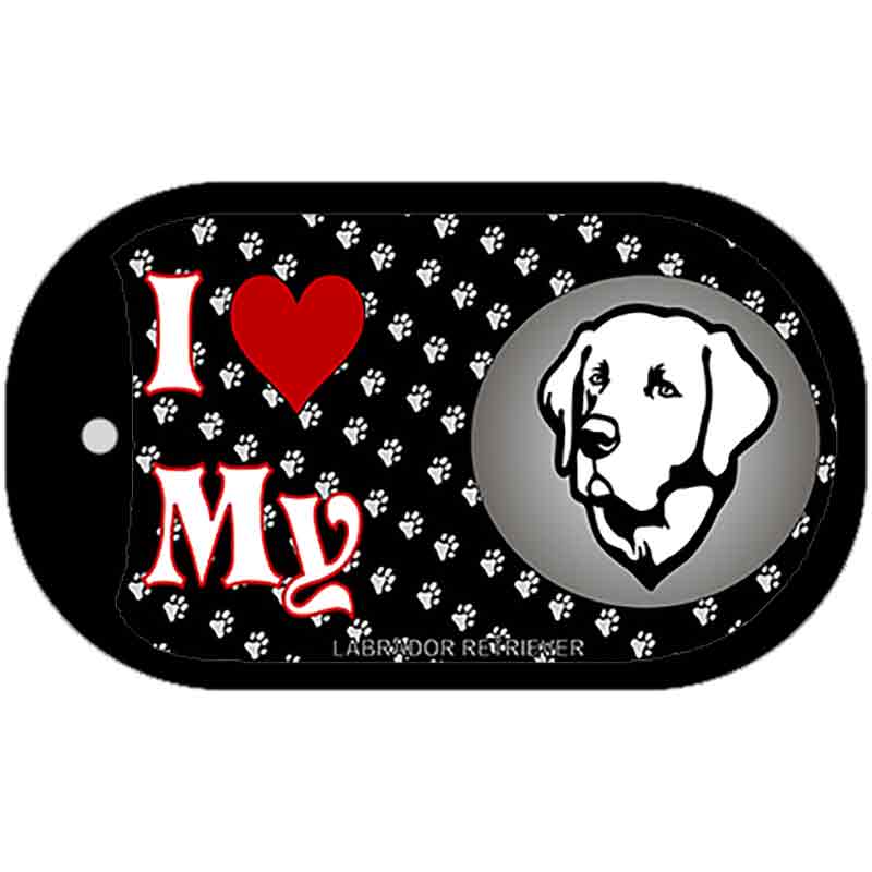 I Love My Labrador Retriever Novelty Metal Dog Tag Necklace DT-3912 2" x 1" Dog Tag (DT)