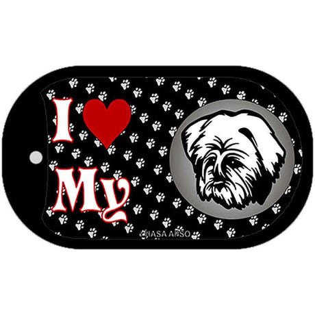 I Love My Lhasa Apso Novelty Metal Dog Tag Necklace DT-3913