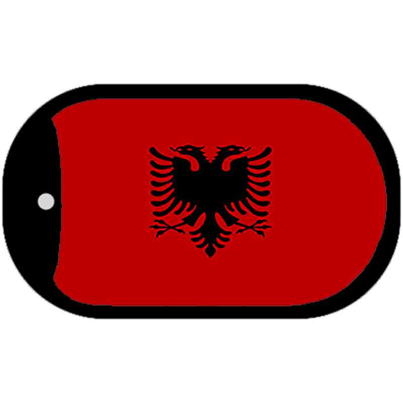 Albania Flag Scroll Metal Novelty Dog Tag Necklace DT-3953