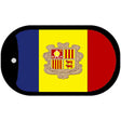 Andorra Flag Novelty Metal Dog Tag Necklace DT-3956 2" x 1" Dog Tag (DT)
