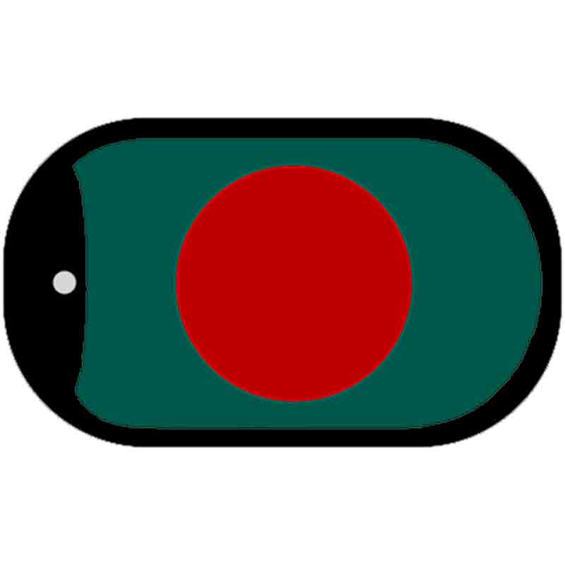 Bangladesh Flag Scroll Metal Novelty Dog Tag Necklace DT-3969