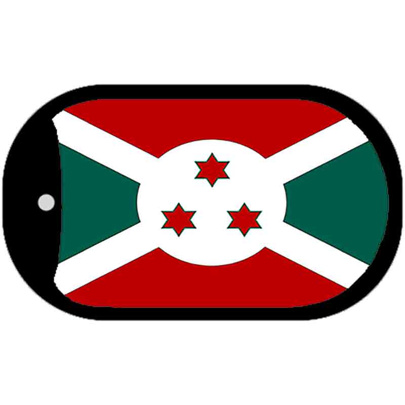 Burundi Flag Scroll Metal Novelty Dog Tag Necklace DT-3983