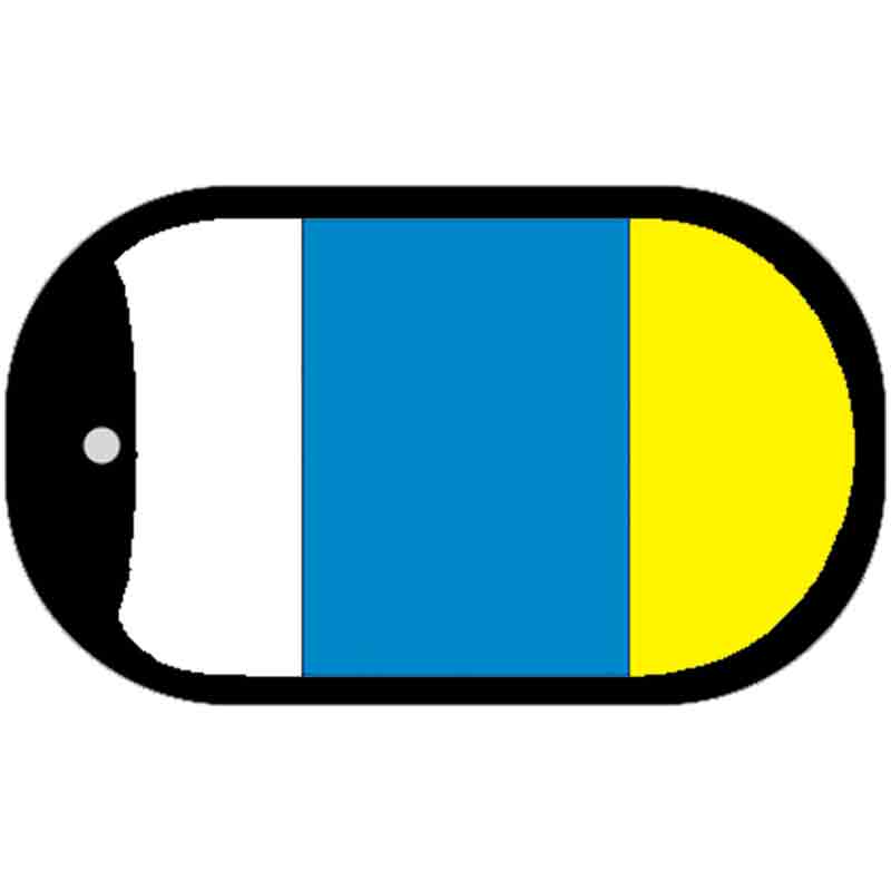 Canary Islands Flag Scroll Metal Novelty Dog Tag Necklace DT-3986