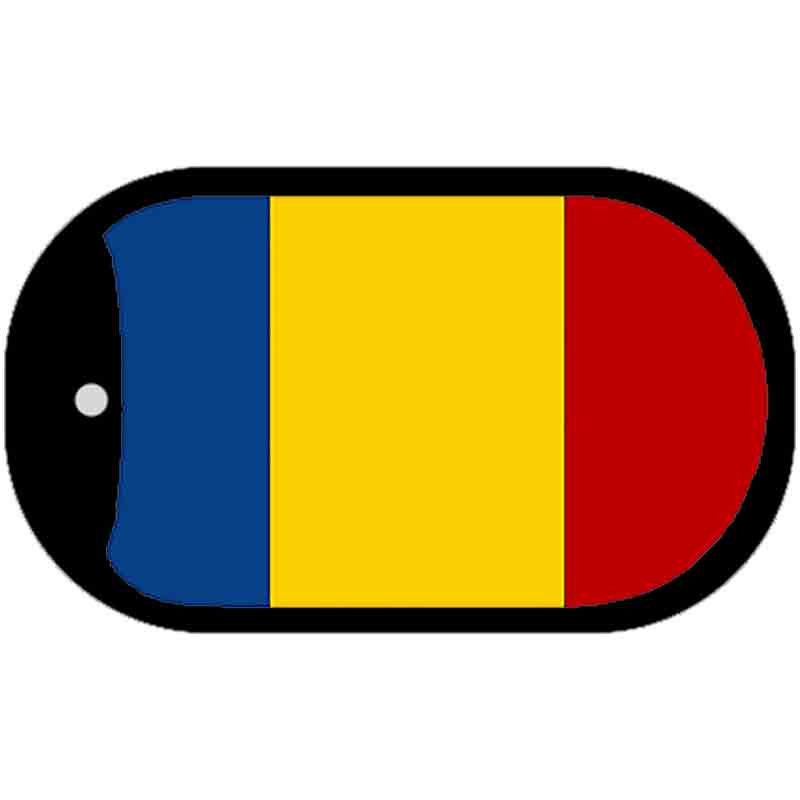 Chad Flag Scroll Metal Novelty Dog Tag Necklace DT-3990