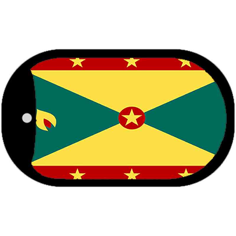 Grenada Flag Scroll Metal Novelty Dog Tag Necklace DT-4021