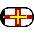 Guernsey Flag Scroll Metal Novelty Dog Tag Necklace DT-4025