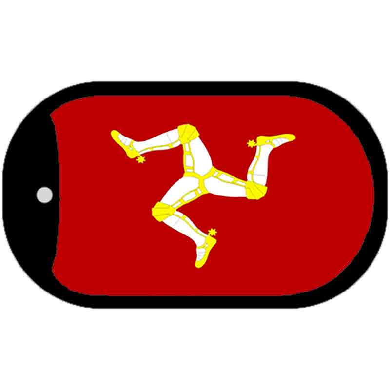 Isle of Man Flag Scroll Metal Novelty Dog Tag Necklace DT-4036