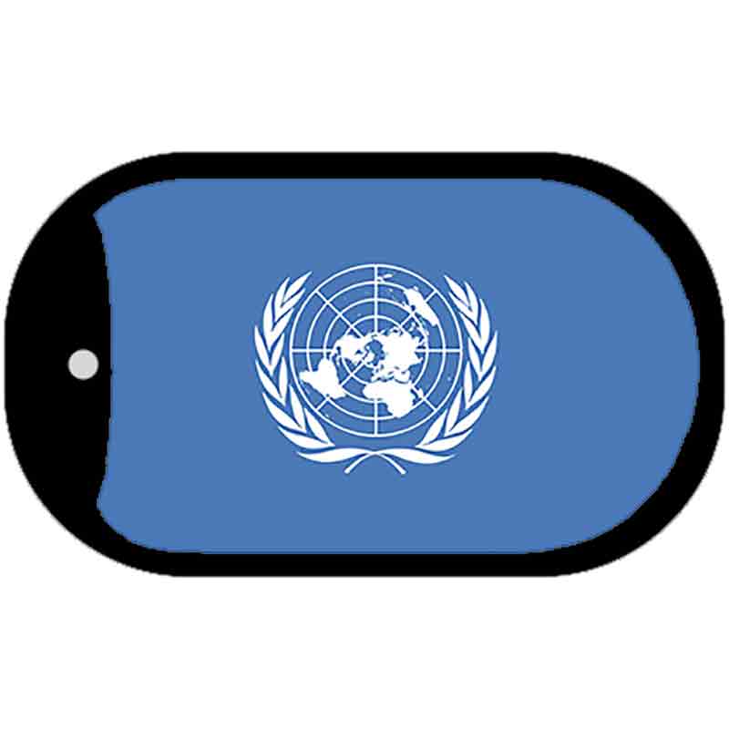 United Nations Flag Metal Novelty Dog Tag Necklace DT-4170