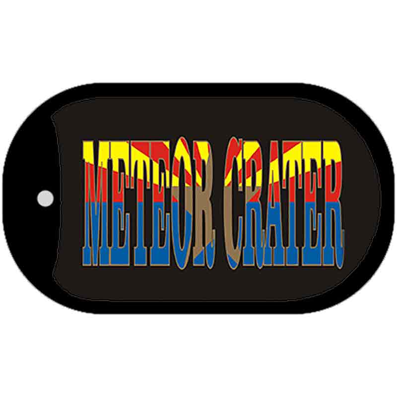 Meteor Crater Arizona Flag Novelty Metal Dog Tag Necklace 2" x 1" Dog Tag (DT)