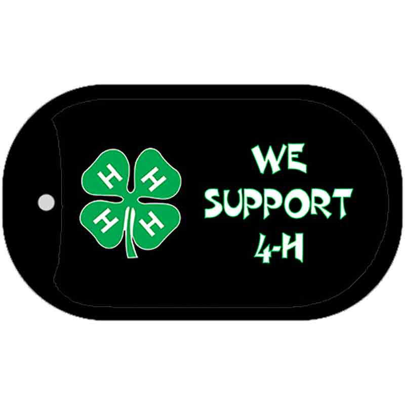 We Support 4-H Novelty Metal Dog Tag Necklace DT-4225 2" x 1" Dog Tag (DT)